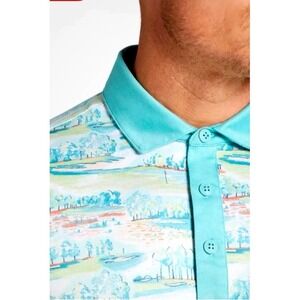 Walter Hagen Men's Golf Polo Clubhouse Country Club Printed XL Green Stretch NWT
